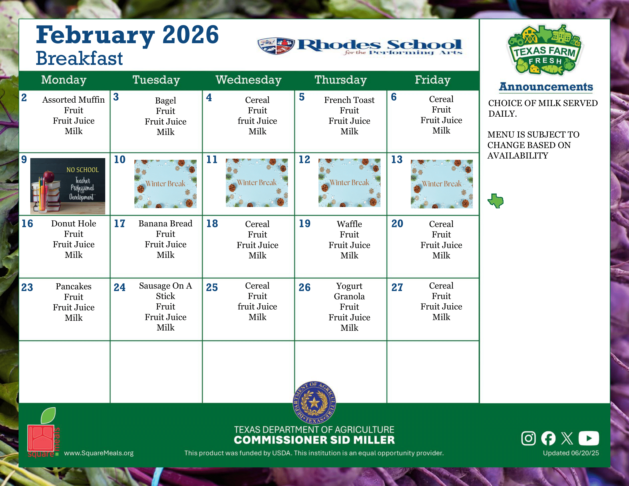 Feb. Breakfast Menu 2026-1
